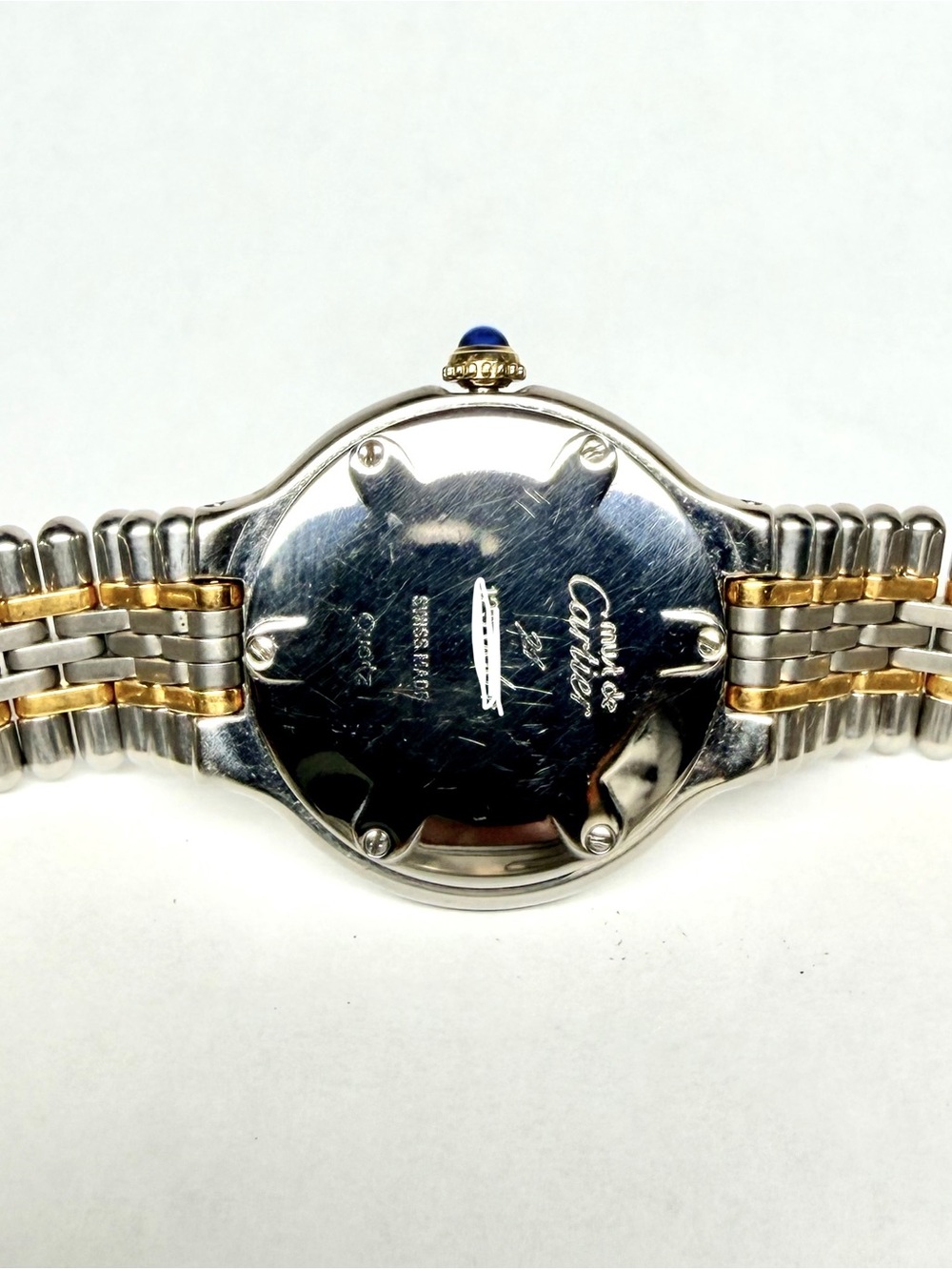 CARTIER MUST 21 Quartz 28mm 2 Tone ~0.60TCW Diamond Watch Cream Dial - Picture 5 of 7